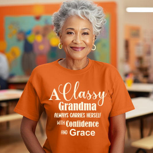 "Classy Grandma" Unisex T-Shirt (Orange)