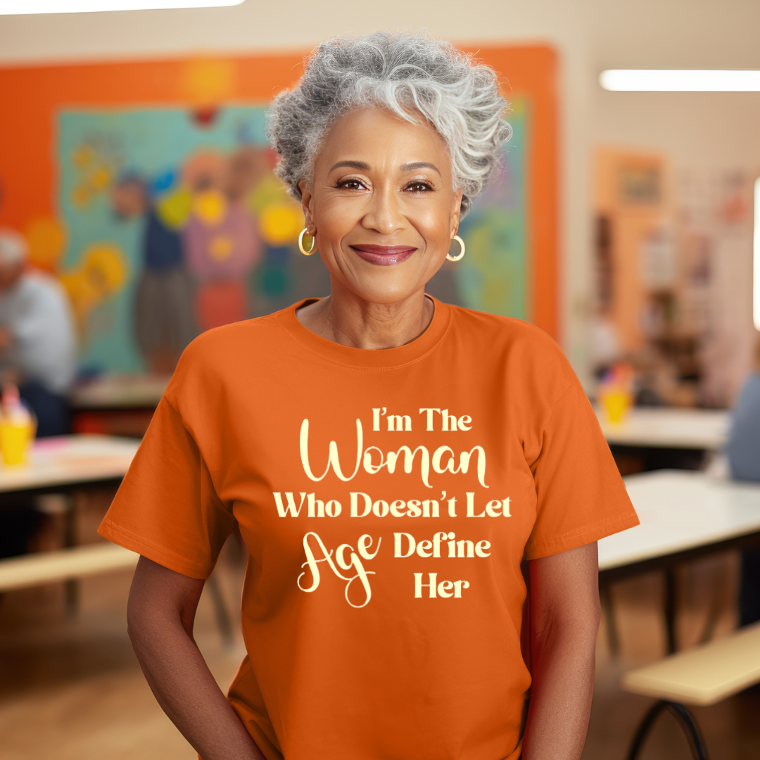 "Woman Aging Gracefully" Unisex T-Shirt (Orange)