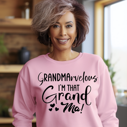 "GRANDMArvelous" Unisex Sweatshirt (Light Pink)