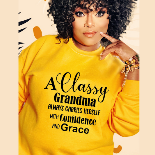"Classy Grandma"Unisex Sweatshirt (Gold)