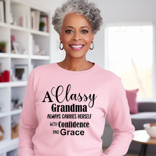 "Classy Grandma" Unisex Sweatshirt ( Light Pink)