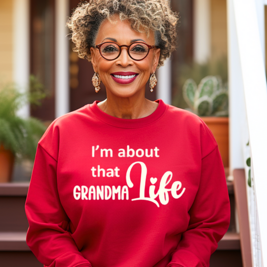 "Grandma Life" Unisex Sweatshirt (Red)
