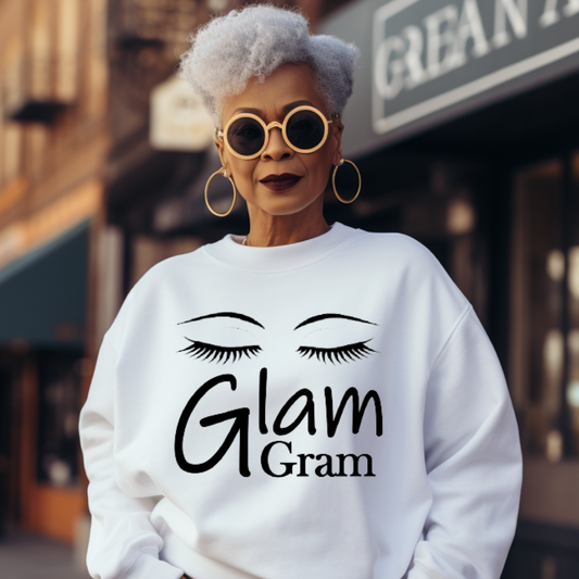 "Glam Gram" Unisex Sweatshirt (White)