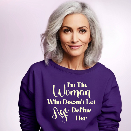 "Woman Aging Gracefully" Unisex Sweatshirt (Purple)