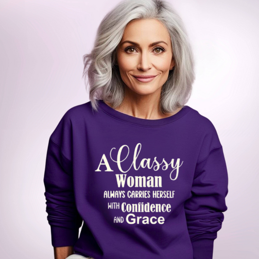 "Classy Woman" Unisex Sweatshirt (Purple)