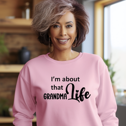 "Grandma Life" Unisex Sweatshirt (Light Pink)