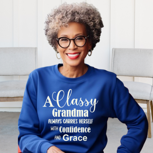"Classy Grandma" Unisex Sweatshirt (Royal Blue)