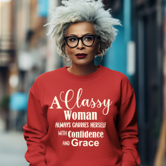 "Classy Woman" Unisex Sweatshirt (Red)