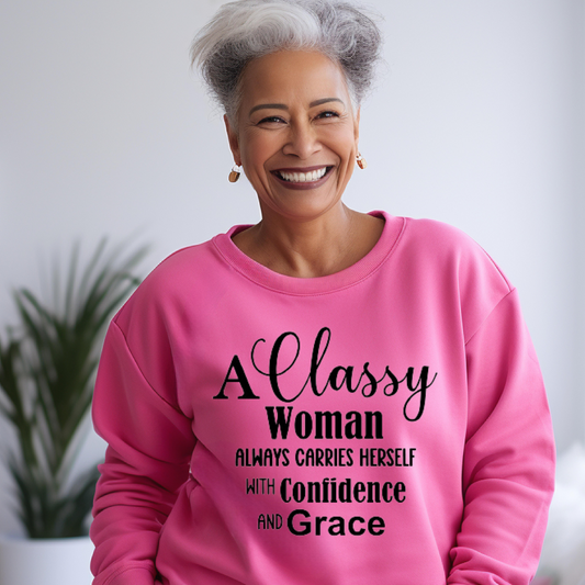 "Classy Woman" Unisex Sweatshirt (Heliconia)