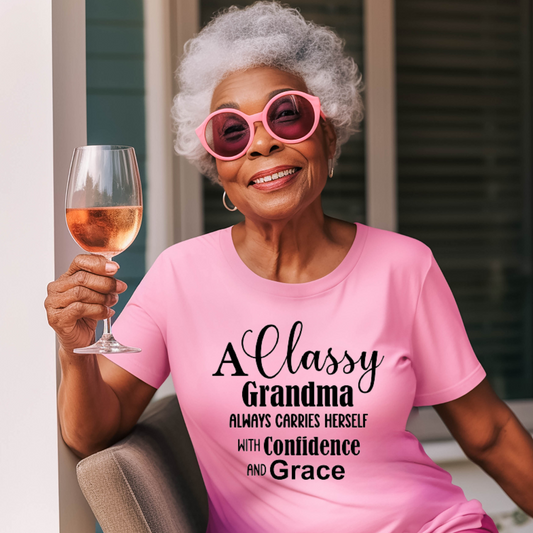 "Classy Grandma" Unisex T-Shirt (Pink)