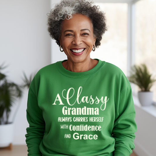 "Classy Grandma" Unisex Sweatshirt (Green)