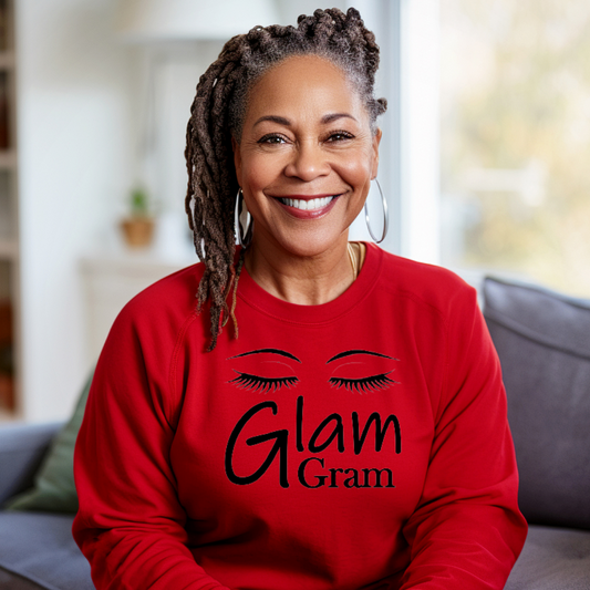 "Glam Gram" Unisex Sweatshirt (Red)