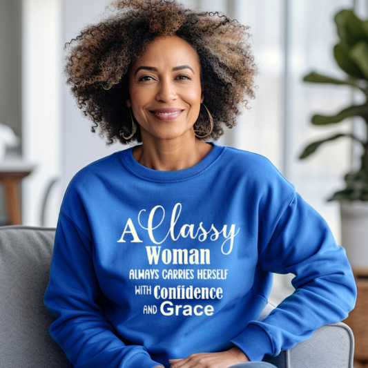 "Classy Woman" Unisex Sweatshirt (Royal Blue)