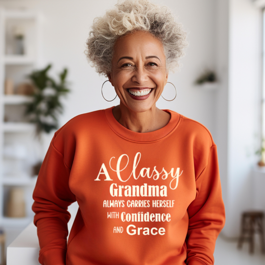 "Classy Grandma" Unisex Sweatshirt (Orange)
