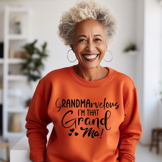 "GRANDMArvelous" Unisex Sweatshirt (Orange)