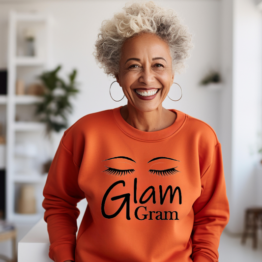 "Glam Gram" Unisex Sweatshirt (Orange)