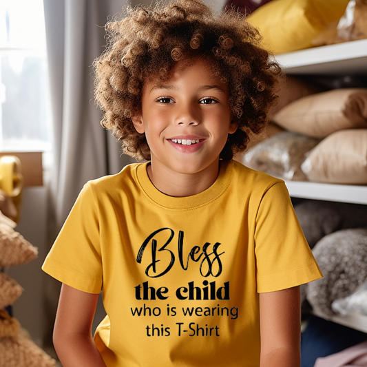 "Bless Child" Unisex Youth T-Shirt (Gold) B