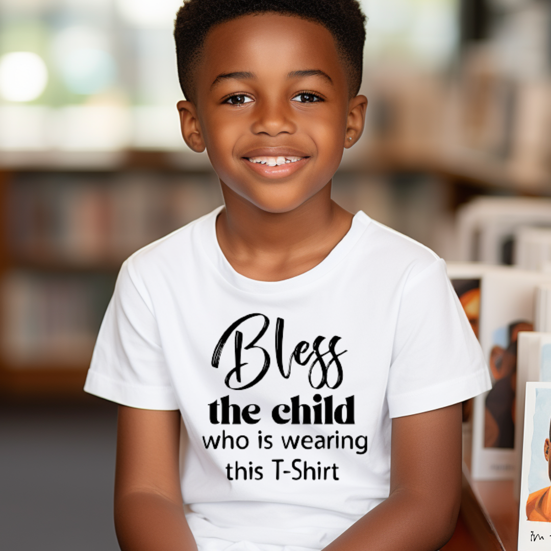 "Bless Child" Unisex Youth T-Shirt (White) B
