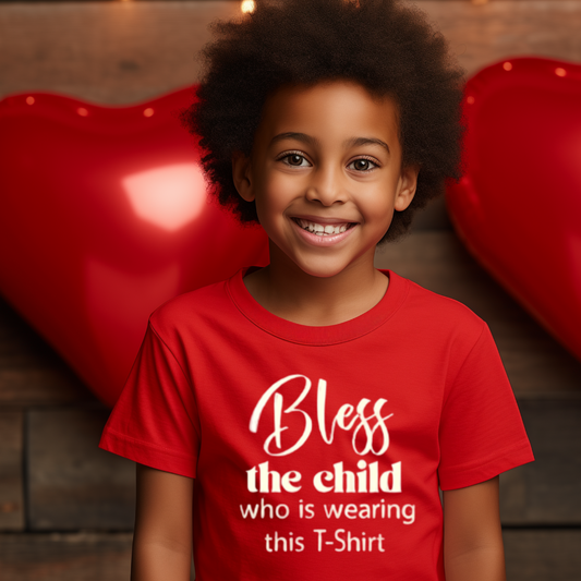 "Blessed Child" Unisex Youth T-Shirt (Red) B