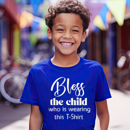 "Bless Child" Unisex Youth T-Shirt (Royal Blue) B