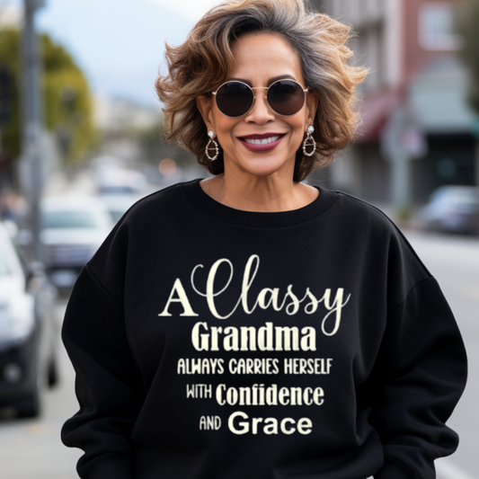 "Classy Grandma" Unisex Sweatshirt (Black)