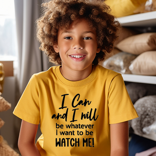 "I Can and I Will" Unisex Youth T-Shirt (Gold)