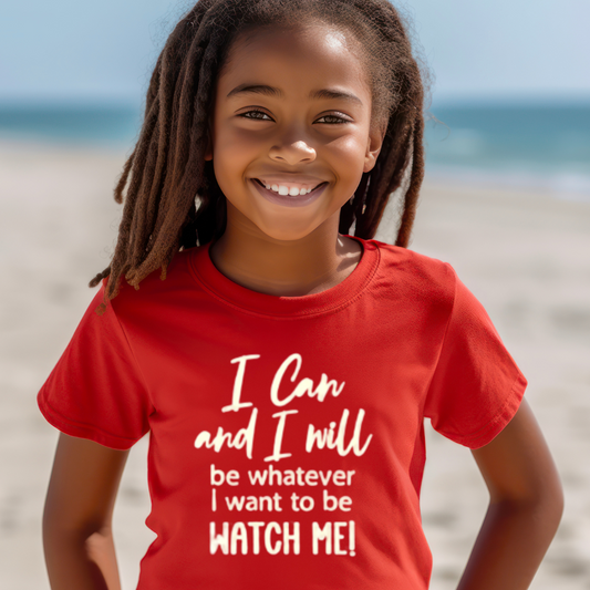 "I Can and I Will" Unisex Youth T-Shirt (Red)