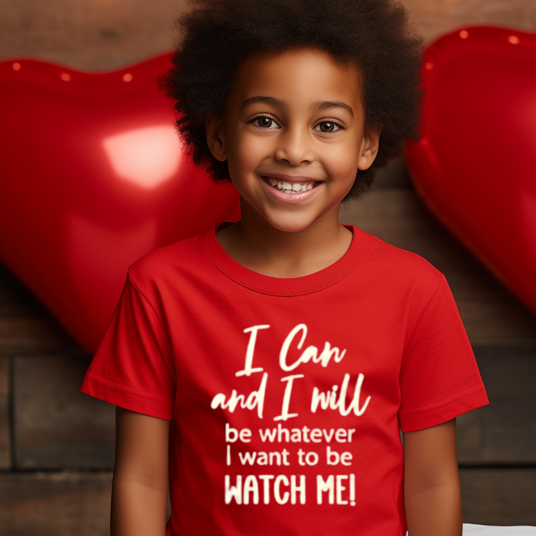"I Can and I Will" Unisex Youth T-Shirt (Red)