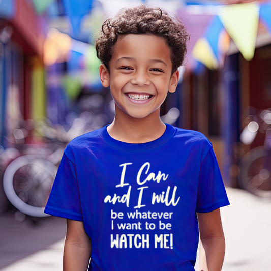 "I Can and I Will" Unisex Youth T-Shirts (Royal Blue)