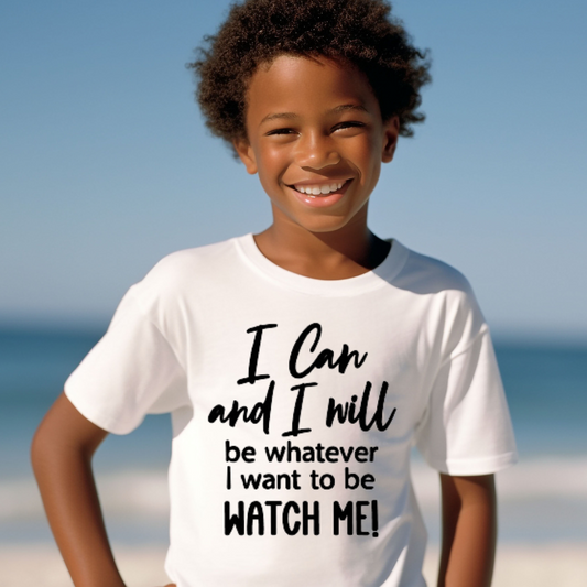 "I Can and I Will" Unisex Youth T-Shirt (White)
