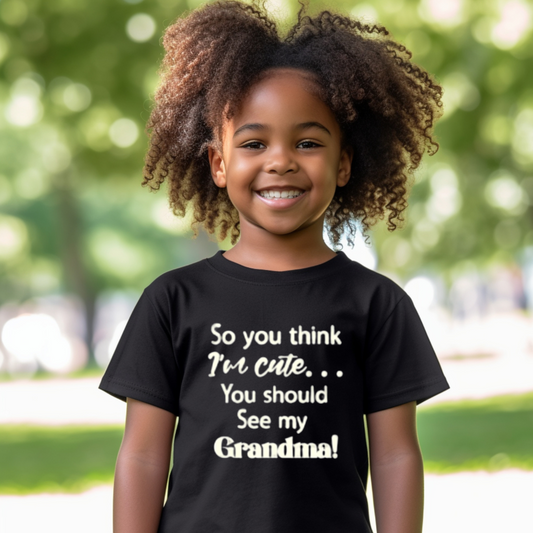 "I'm Cute" Unisex Youth T-Shirt (Black)