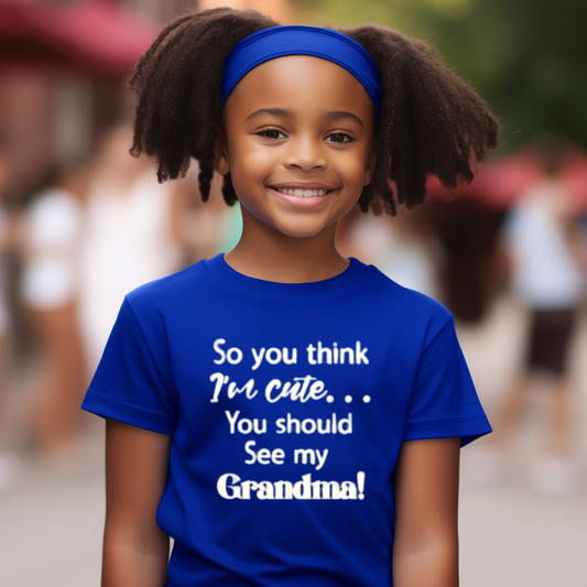 "I'm Cute" Unisex Youth T-Shirt (Royal Blue)