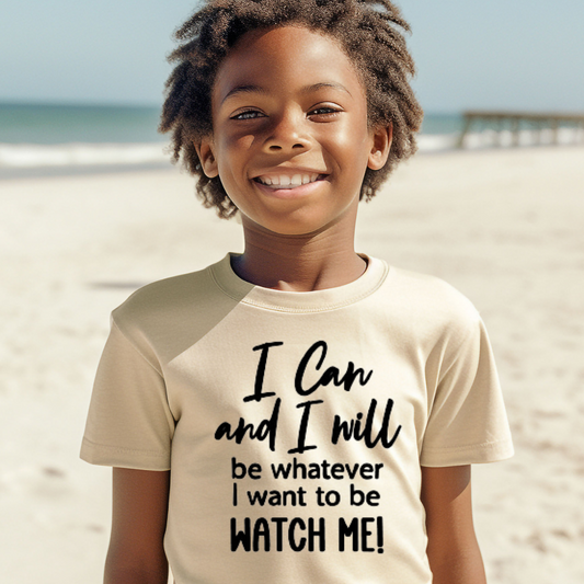 "I Can and I Will" Unisex Youth T-Shirt (Sand)