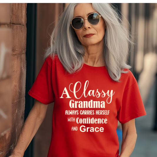 "Classy Grandma" Unisex T-Shirt (Red)