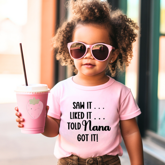 "Told NANA" Unisex Youth T-Shirt (Light Pink)