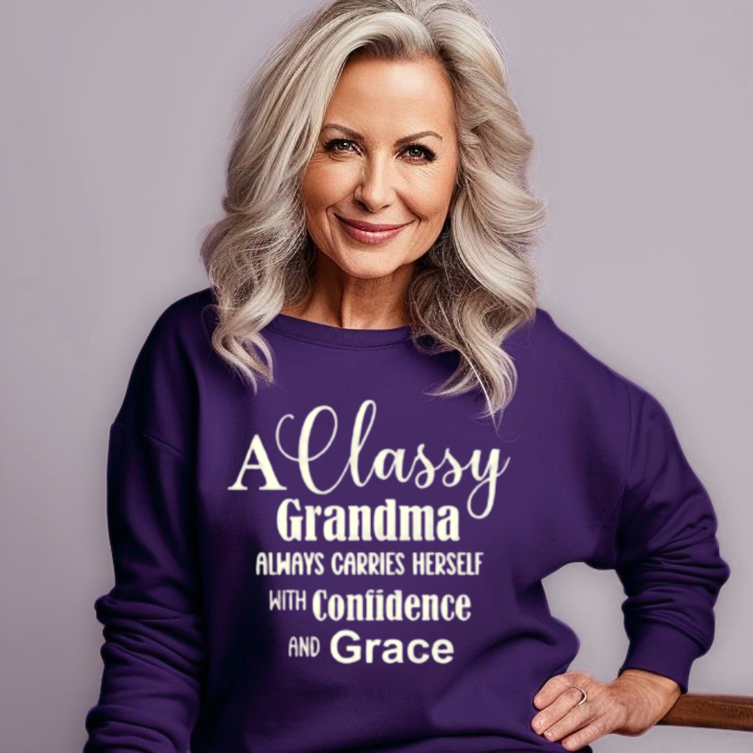 "Classy Grandma" Unisex Sweatshirt (Purple)