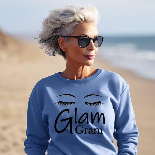 "Glam Gram" Unisex Sweatshirt (Carolina Blue)